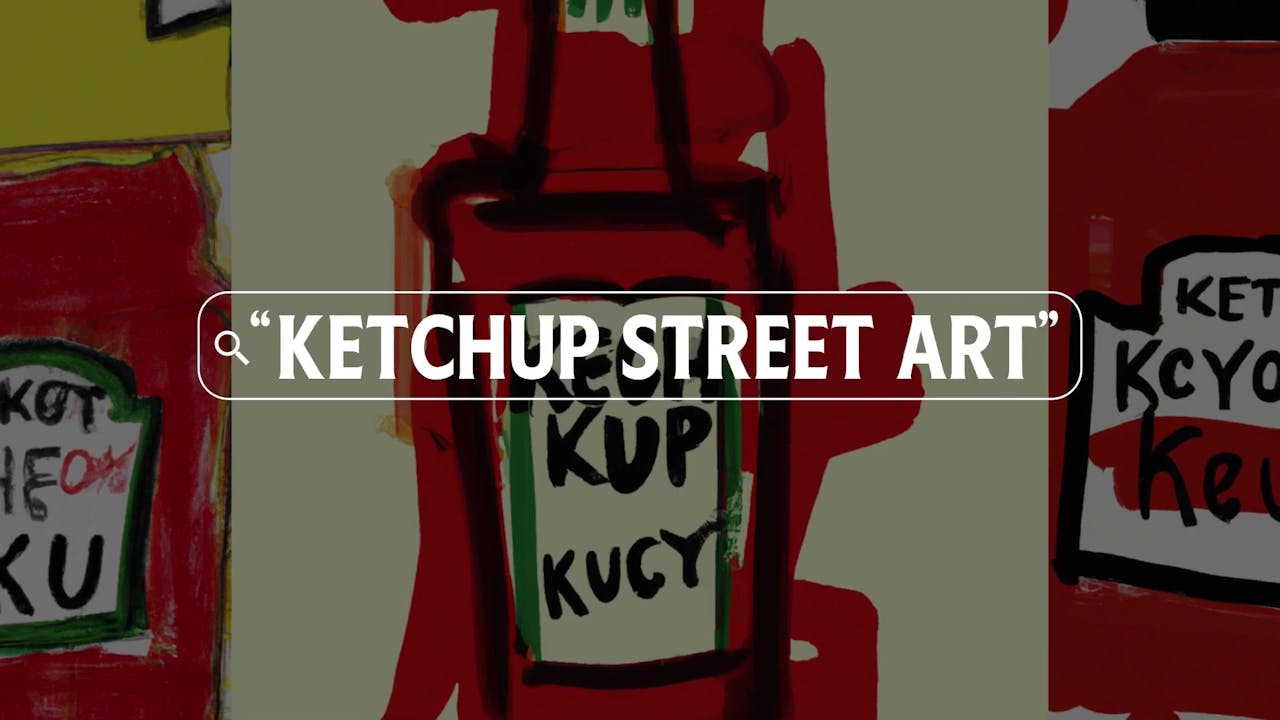 AI-generated Heinz ketchup bottle artwork from the 2022 campaign