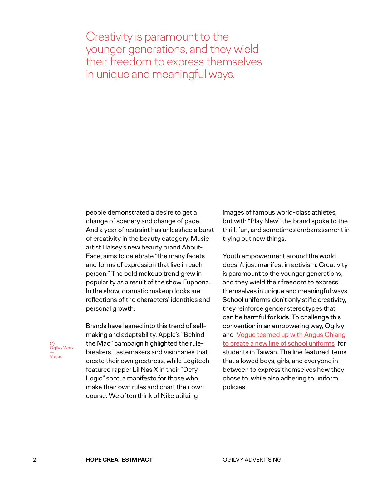 Rendered Ogilvy report page documenting IBM Second Life.