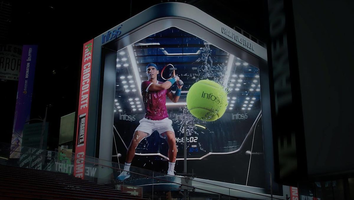 Infosys Champions Evolve tennis billboard image.