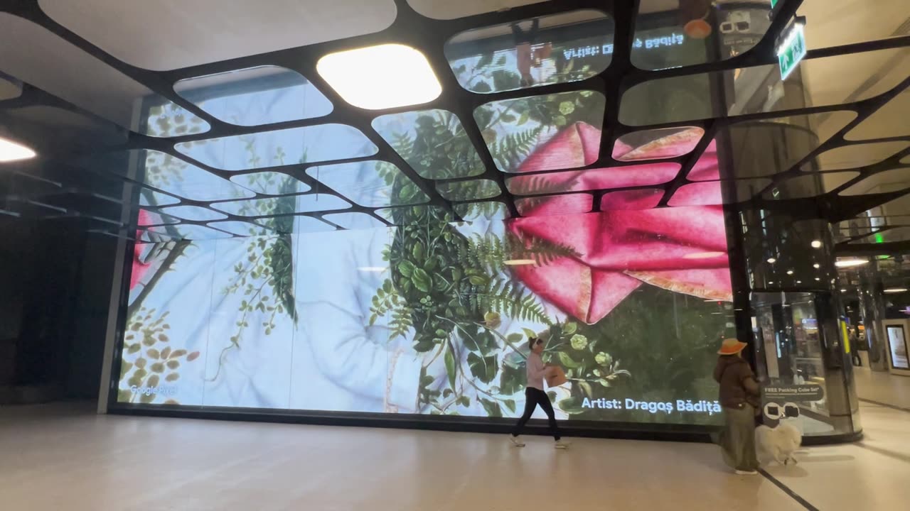 Digital art displayed on a screen in the Google Gemini and Rijksmuseum AI art activation.
